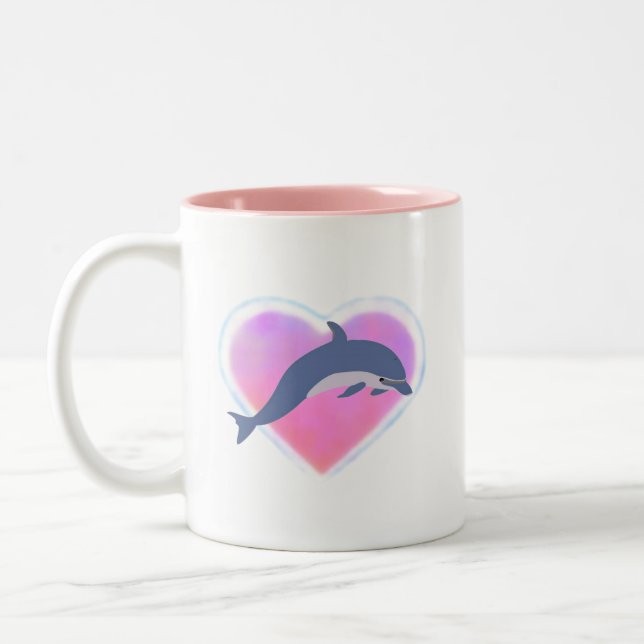 Bicolor Taza del amor del delfín (Izquierda)