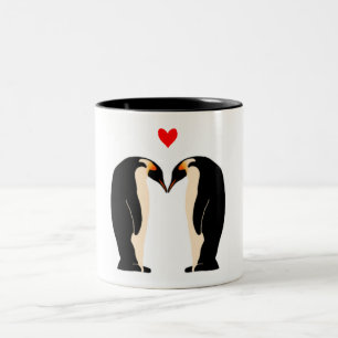 Bicolor Taza del amor del pingüino