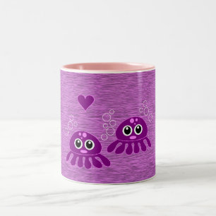 Bicolor Taza del amor del pulpo - elija el estilo y el