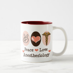 Bicolor Taza del Anesthesiology del amor de la paz