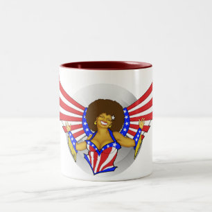 Bicolor Taza del ángel del amor del Afro