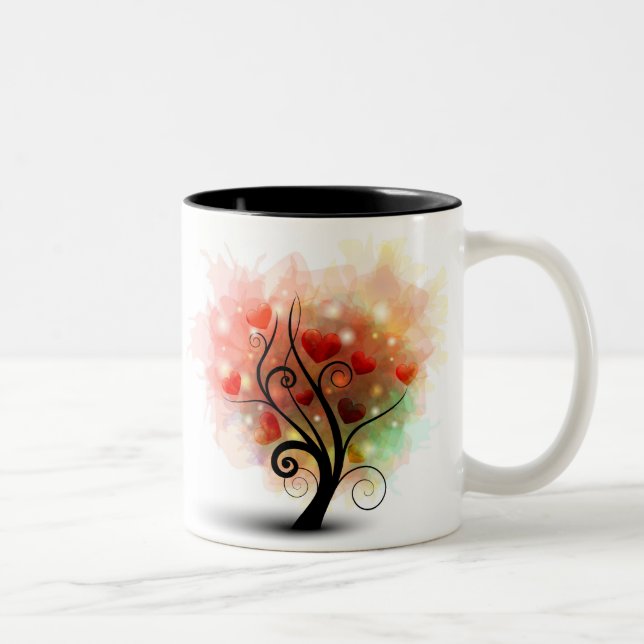 Bicolor Taza del árbol del corazón (Derecha)