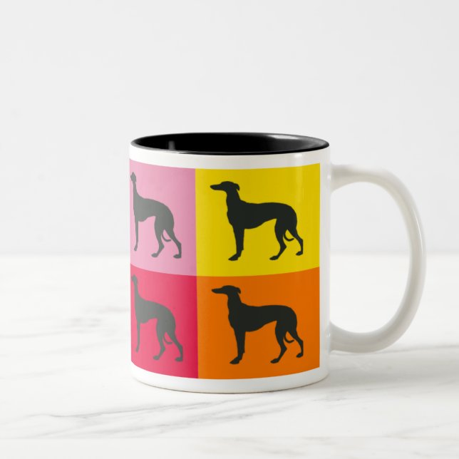 Bicolor Taza del arte del galgo (Derecha)
