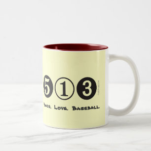 Bicolor Taza del béisbol del amor de la paz del código d