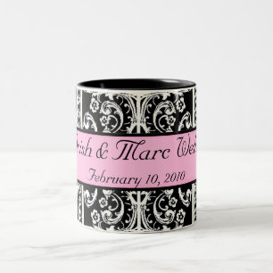 Bicolor Taza del boda del damasco