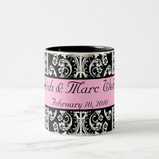 Bicolor Taza del boda del damasco