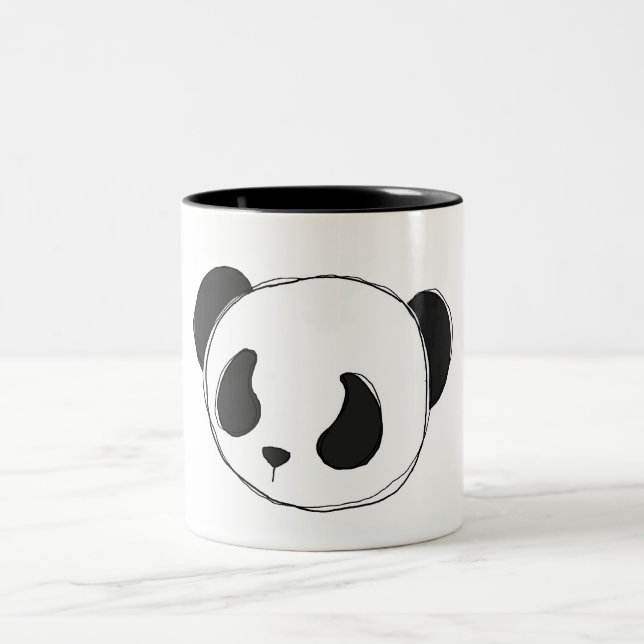 Bicolor taza del bosquejo de la panda (Centro)