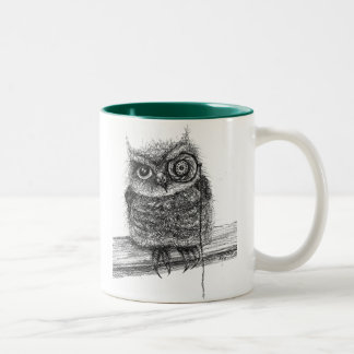 Bicolor Taza del búho del Doodle