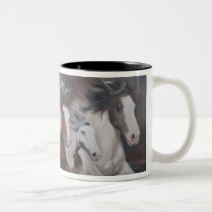 Bicolor Taza del caballo del funcionamiento del gitano