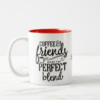 Bicolor Taza del café y de café de los amigos