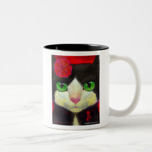 BICOLOR TAZA DEL CAT DEL SMOKING