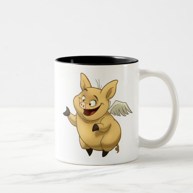Bicolor Taza del cerdo del vuelo (Derecha)