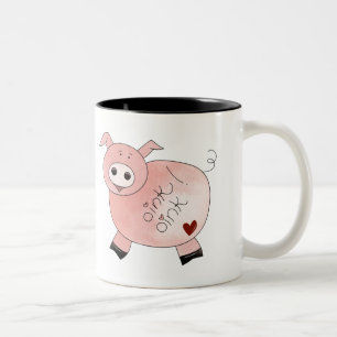 Bicolor Taza del cerdo Oink Oink