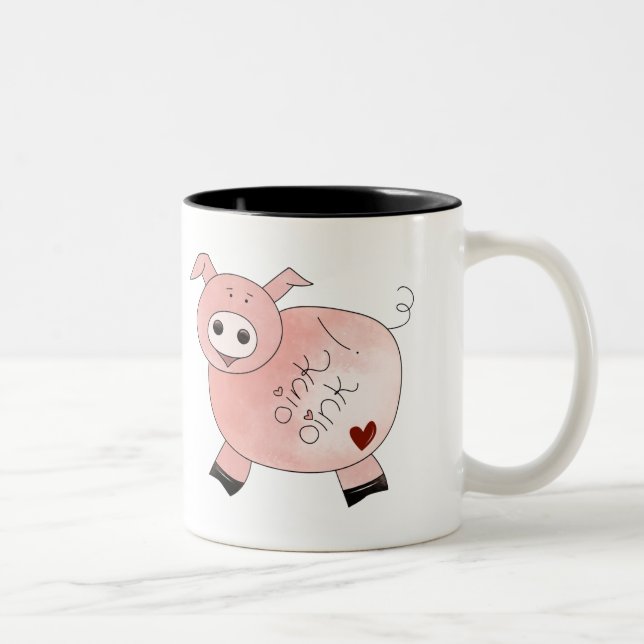 Bicolor Taza del cerdo Oink Oink (Derecha)