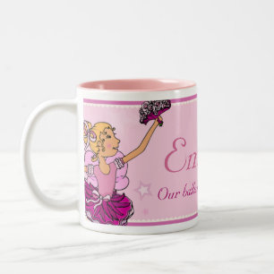 Bicolor Taza del chica del pelo rosado y rubio de la