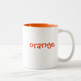 Bicolor Taza del color fijada: naranja, interior