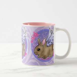 Bicolor Taza del conejito del ángel