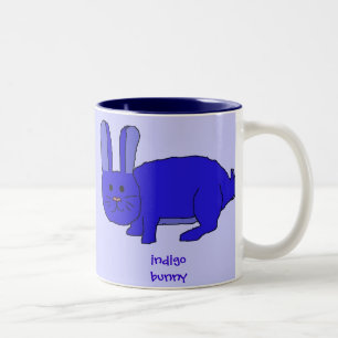 Bicolor Taza del conejito del añil