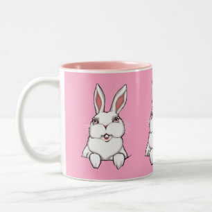 Bicolor Taza del conejito del rosa de la taza de café de