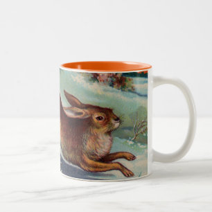 Bicolor Taza del conejo de diciembre