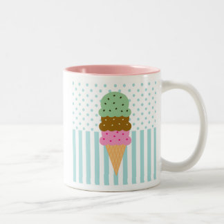 Bicolor Taza del cono de helado