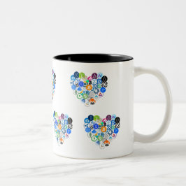 Bicolor Taza del corazón de Cryptocurrency
