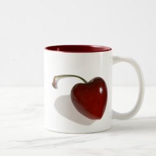 Bicolor Taza del corazón de la cereza