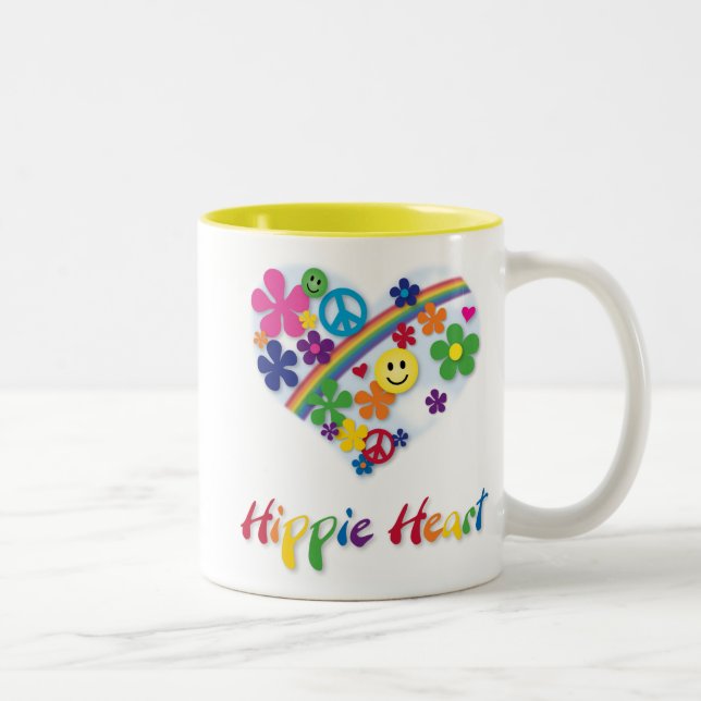 Bicolor Taza del corazón del Hippie (Derecha)