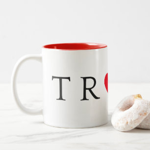 Bicolor Taza del corazón del TRIUNFO