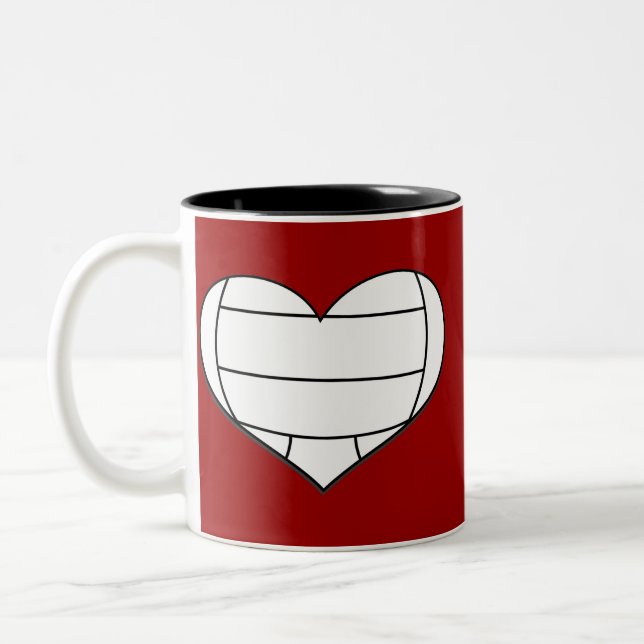 Bicolor Taza del corazón del voleibol (Izquierda)