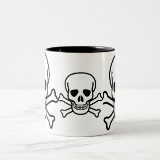 Bicolor Taza del cráneo y del hueso