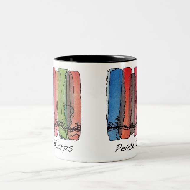 Bicolor Taza del cuerpo de paz (Centro)