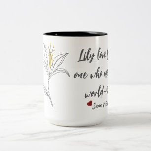 Bicolor Taza del Día de la Madre Lirio Amarillo