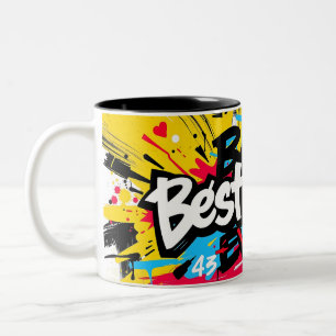 Bicolor Taza del Día del Padre con estilo de graffiti 'Mej