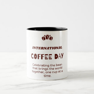 Bicolor Taza del Día Internacional del Café - Celebrando e