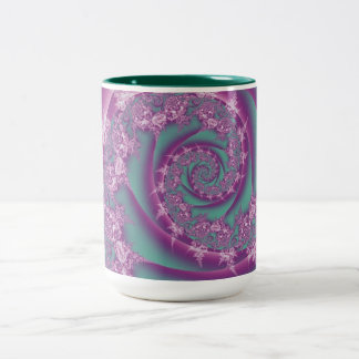 Bicolor Taza del diseño de los remolinos del rosa