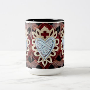 Bicolor Taza del diseño del corazón de Milagro