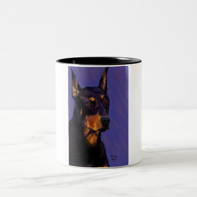 Bicolor Taza del Doberman (Centro)