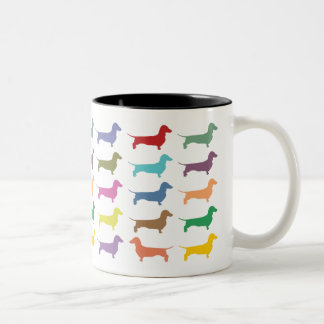 Bicolor Taza del Dos-Tono del confeti del Dachshund