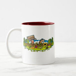 Bicolor Taza del Dos-Tono del logotipo de Farmaholic (2