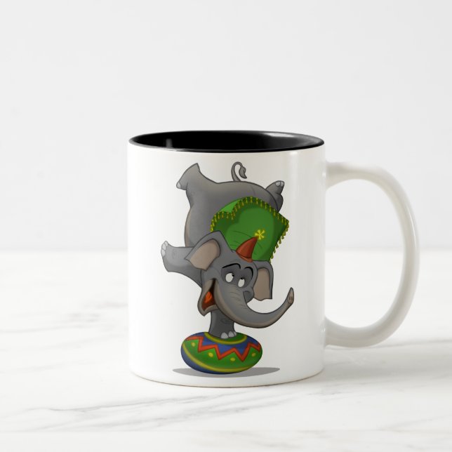 Bicolor Taza del elefante del circo (Derecha)