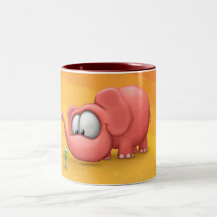 Bicolor Taza del elefante y del gusano