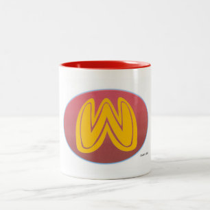 Bicolor taza del emblema del gusano de la maravilla