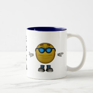 Bicolor Taza del Emoticon de KEWL
