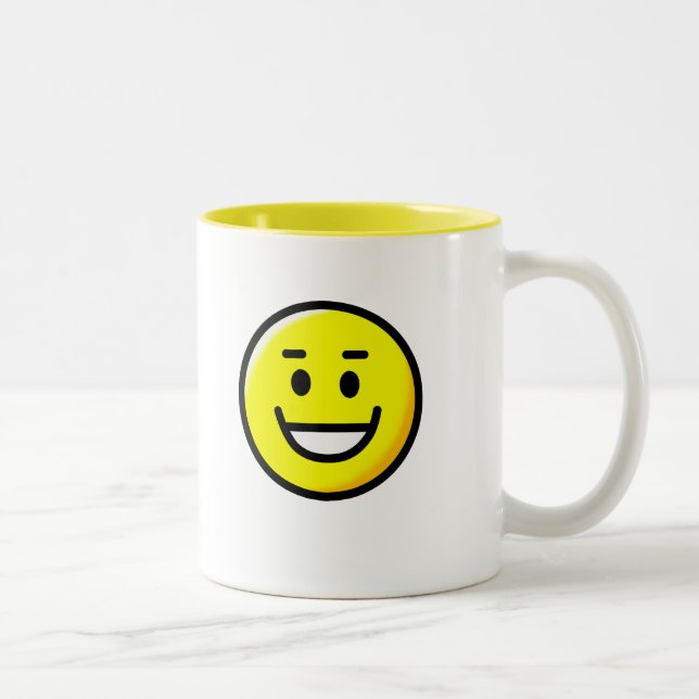 Bicolor Taza del Emoticon: Sonrisa (Derecha)