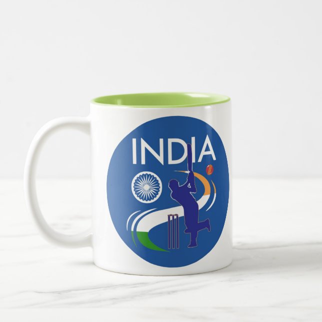 Bicolor Taza del equipo de cricket de la India (Izquierda)
