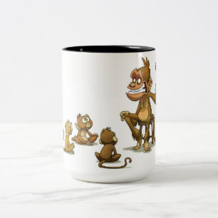 Bicolor Taza del espectáculo de marionetas del mono