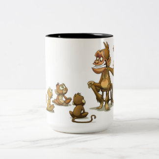 Bicolor Taza del espectáculo de marionetas del mono