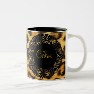 Bicolor Taza del estampado leopardo