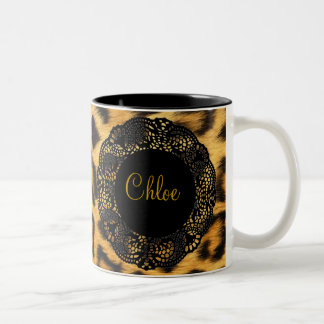 Bicolor Taza del estampado leopardo